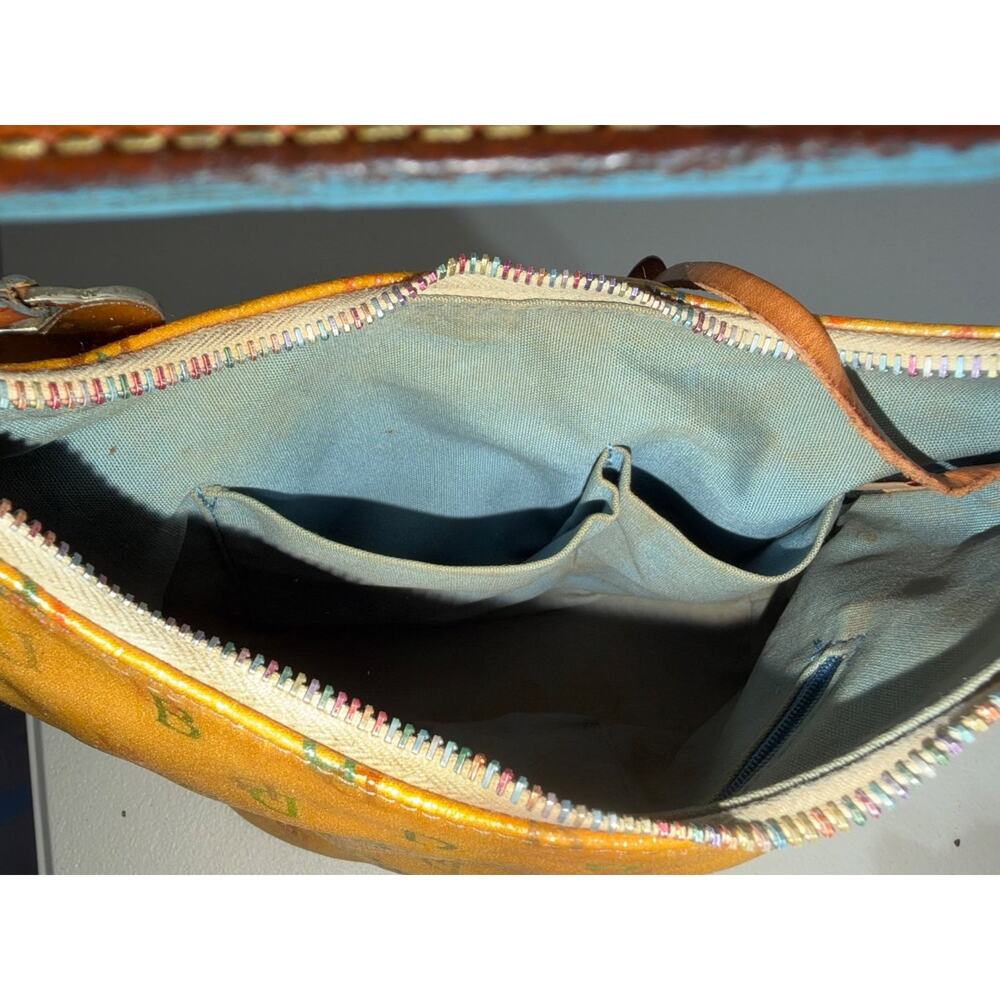 Dooney & Bourke Doodle It Rainbow Monogram Hobo Shoulder Bag S Yellow Womens - Picture 15 of 16